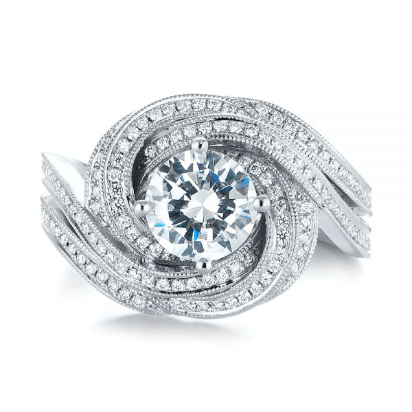  Platinum Platinum Knot Diamond Engagement Ring - Top View -  104115