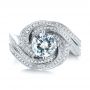 18k White Gold Knot Diamond Engagement Ring - Top View -  104115 - Thumbnail