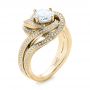 18k Yellow Gold 18k Yellow Gold Knot Diamond Engagement Ring - Three-Quarter View -  104115 - Thumbnail