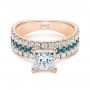 14k Rose Gold 14k Rose Gold London Blue Topaz And Diamond Engagement Ring - Flat View -  106099 - Thumbnail