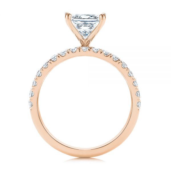 14k Rose Gold 14k Rose Gold London Blue Topaz And Diamond Engagement Ring - Front View -  106099