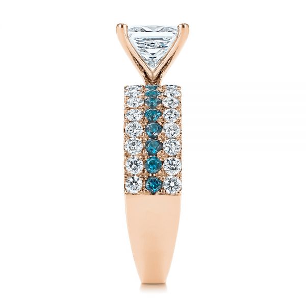 18k Rose Gold 18k Rose Gold London Blue Topaz And Diamond Engagement Ring - Side View -  106099