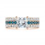 14k Rose Gold 14k Rose Gold London Blue Topaz And Diamond Engagement Ring - Top View -  106099 - Thumbnail