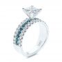 14k White Gold 14k White Gold London Blue Topaz And Diamond Engagement Ring - Three-Quarter View -  106099 - Thumbnail