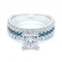 18k White Gold 18k White Gold London Blue Topaz And Diamond Engagement Ring - Flat View -  106099 - Thumbnail