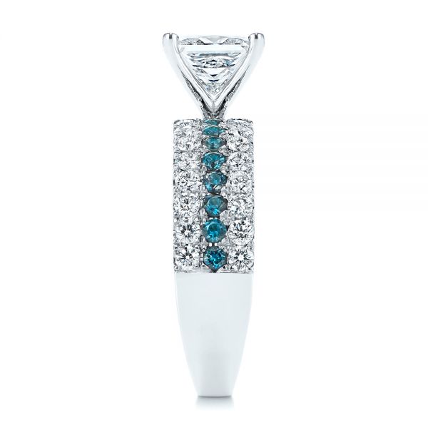  Platinum London Blue Topaz And Diamond Engagement Ring - Side View -  106099