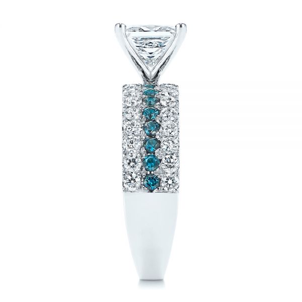 London Blue Topaz and Diamond Engagement Ring - Image