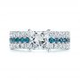  Platinum London Blue Topaz And Diamond Engagement Ring - Top View -  106099 - Thumbnail