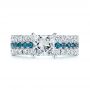 18k White Gold 18k White Gold London Blue Topaz And Diamond Engagement Ring - Top View -  106099 - Thumbnail