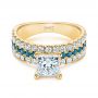 14k Yellow Gold 14k Yellow Gold London Blue Topaz And Diamond Engagement Ring - Flat View -  106099 - Thumbnail