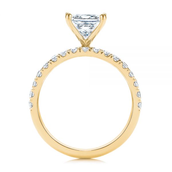 14k Yellow Gold 14k Yellow Gold London Blue Topaz And Diamond Engagement Ring - Front View -  106099