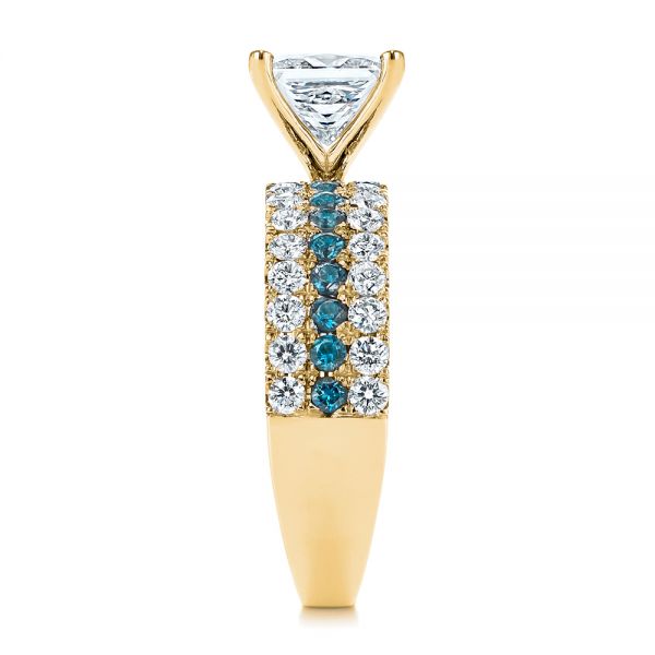 18k Yellow Gold 18k Yellow Gold London Blue Topaz And Diamond Engagement Ring - Side View -  106099