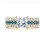 18k Yellow Gold 18k Yellow Gold London Blue Topaz And Diamond Engagement Ring - Top View -  106099 - Thumbnail