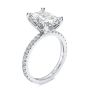 14k White Gold Lotus Basket Radiant Cut Diamond Engagement Ring - Three-Quarter View -  108545 - Thumbnail