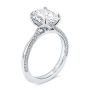  Platinum Lotus Head Oval Pave Diamond Engagement Ring - Three-Quarter View -  108551 - Thumbnail