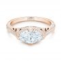 18k Rose Gold 18k Rose Gold Marquise Diamond Engagement Ring - Flat View -  102769 - Thumbnail