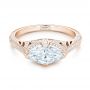 18k Rose Gold 18k Rose Gold Marquise Diamond Engagement Ring - Flat View -  102769 - Thumbnail