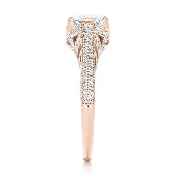 14k Rose Gold 14k Rose Gold Marquise Diamond Engagement Ring - Side View -  102769