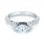 18k White Gold Marquise Diamond Engagement Ring - Flat View -  103988 - Thumbnail