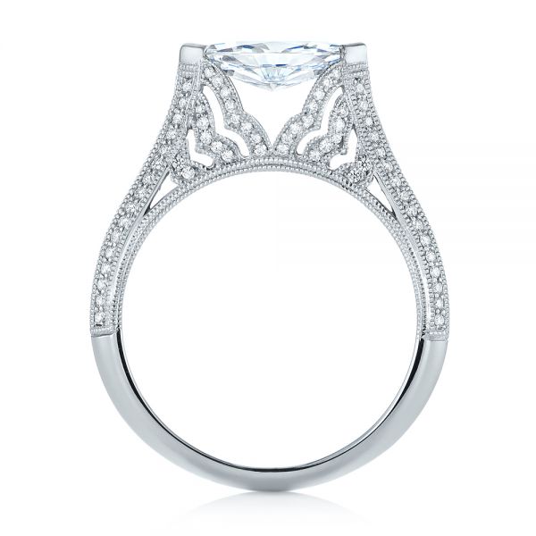 14k White Gold 14k White Gold Marquise Diamond Engagement Ring - Front View -  103988