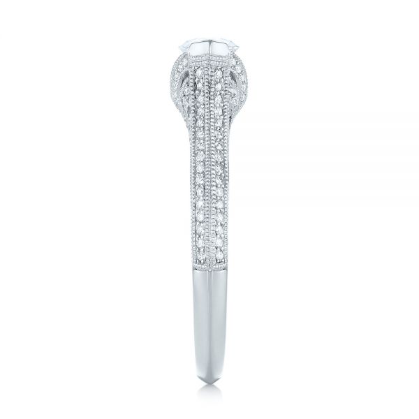 18k White Gold Marquise Diamond Engagement Ring - Side View - 103988