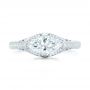 14k White Gold Marquise Diamond Engagement Ring - Top View -  102769 - Thumbnail