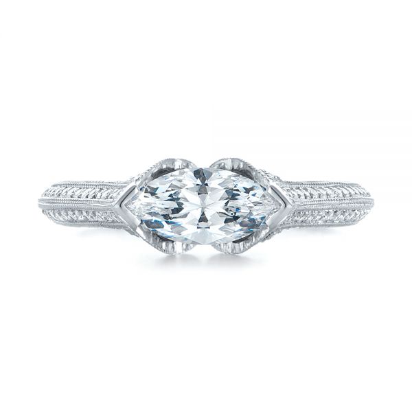  Platinum Platinum Marquise Diamond Engagement Ring - Top View -  103988