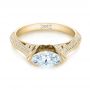 14k Yellow Gold 14k Yellow Gold Marquise Diamond Engagement Ring - Flat View -  103988 - Thumbnail