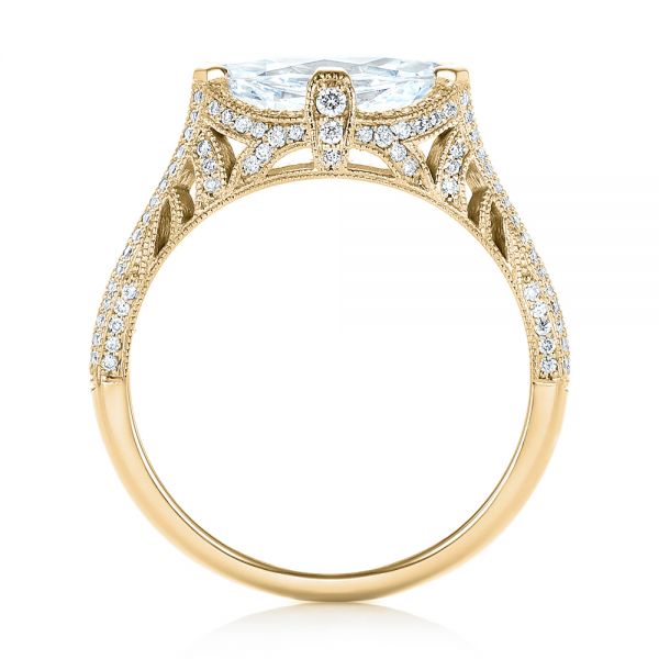 18k Yellow Gold 18k Yellow Gold Marquise Diamond Engagement Ring - Front View - 102769