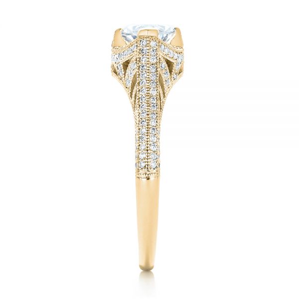 18k Yellow Gold 18k Yellow Gold Marquise Diamond Engagement Ring - Side View -  102769