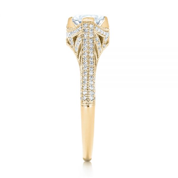 18k Yellow Gold 18k Yellow Gold Marquise Diamond Engagement Ring - Side View - 102769