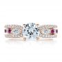 18k Rose Gold 18k Rose Gold Marquise Diamond Engagement Ring With Eternity Band - Three-Quarter View -  100003 - Thumbnail