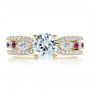 18k Yellow Gold 18k Yellow Gold Marquise Diamond Engagement Ring With Eternity Band - Three-Quarter View -  100003 - Thumbnail