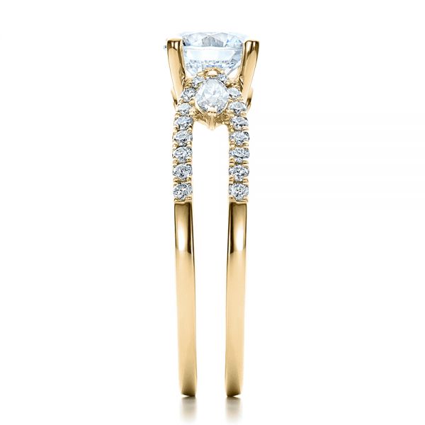 14k Yellow Gold 14k Yellow Gold Marquise Diamond Engagement Ring With Eternity Band - Side View - 100003