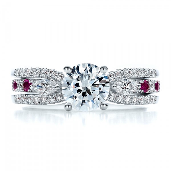 Marquise Diamond Engagement Ring with Eternity Band - Image
