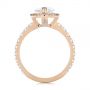 18k Rose Gold 18k Rose Gold Marquise Diamond Halo Engagement Ring - Front View -  105189 - Thumbnail