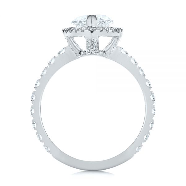 14k White Gold 14k White Gold Marquise Diamond Halo Engagement Ring - Front View -  105189