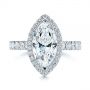 14k White Gold 14k White Gold Marquise Diamond Halo Engagement Ring - Top View -  105189 - Thumbnail