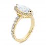 18k Yellow Gold Marquise Diamond Halo Engagement Ring - Three-Quarter View -  105189 - Thumbnail