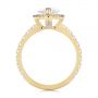 18k Yellow Gold Marquise Diamond Halo Engagement Ring - Front View -  105189 - Thumbnail