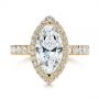 18k Yellow Gold Marquise Diamond Halo Engagement Ring - Top View -  105189 - Thumbnail