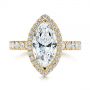 14k Yellow Gold 14k Yellow Gold Marquise Diamond Halo Engagement Ring - Top View -  105189 - Thumbnail