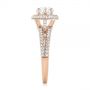 18k Rose Gold 18k Rose Gold Marquise Diamond Pave Halo Engagement Ring - Side View -  104585 - Thumbnail
