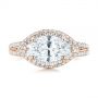 18k Rose Gold 18k Rose Gold Marquise Diamond Pave Halo Engagement Ring - Top View -  104585 - Thumbnail