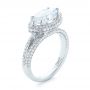 14k White Gold 14k White Gold Marquise Diamond Pave Halo Engagement Ring - Three-Quarter View -  104585 - Thumbnail