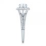  Platinum Marquise Diamond Pave Halo Engagement Ring - Side View -  104585 - Thumbnail