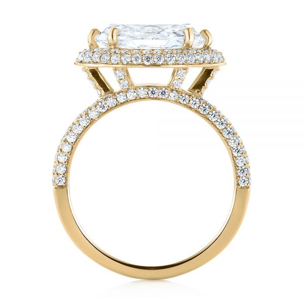 14k Yellow Gold 14k Yellow Gold Marquise Diamond Pave Halo Engagement Ring - Front View - 104585