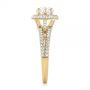 18k Yellow Gold 18k Yellow Gold Marquise Diamond Pave Halo Engagement Ring - Side View -  104585 - Thumbnail