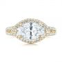 18k Yellow Gold 18k Yellow Gold Marquise Diamond Pave Halo Engagement Ring - Top View -  104585 - Thumbnail