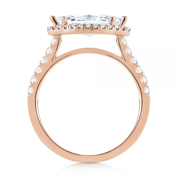 14k Rose Gold 14k Rose Gold Marquise Halo Diamond Engagement Ring - Front View -  104001